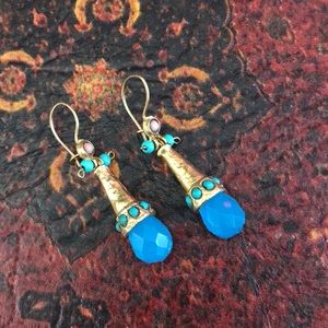 Aquamarine and Turqouise vintage earrings
